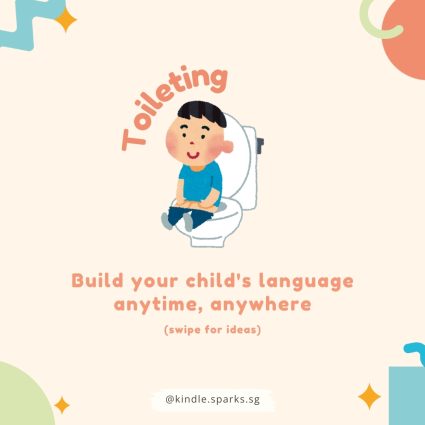 Language learning opportunities are everywhere! Our lives are busy, but we don't need to wait till playtime to "teach" language. Here are some ideas of language that can be modelled when children are using the toilet.